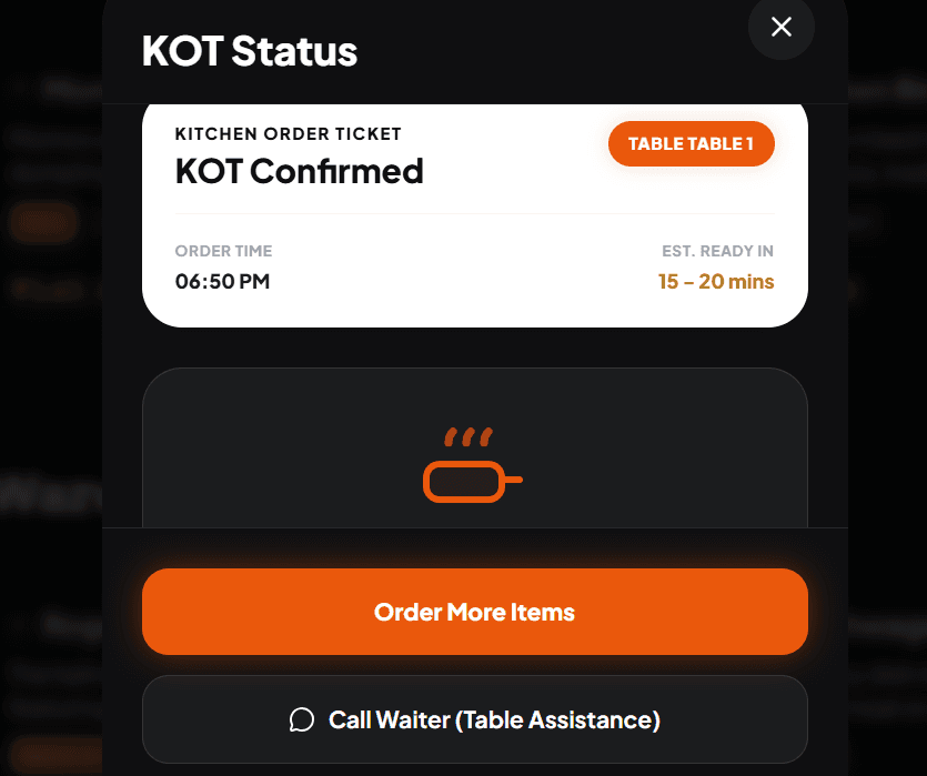 KOT Order Status