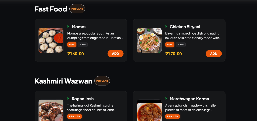Digital Menu Catalog